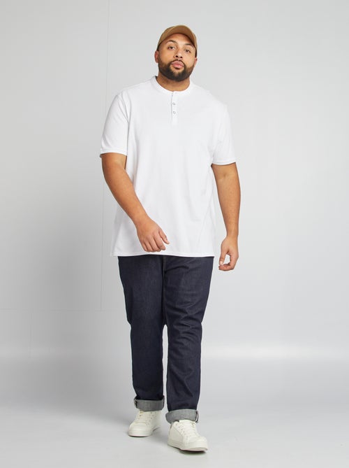 Polo en piqué de coton à col tunisien - Kiabi