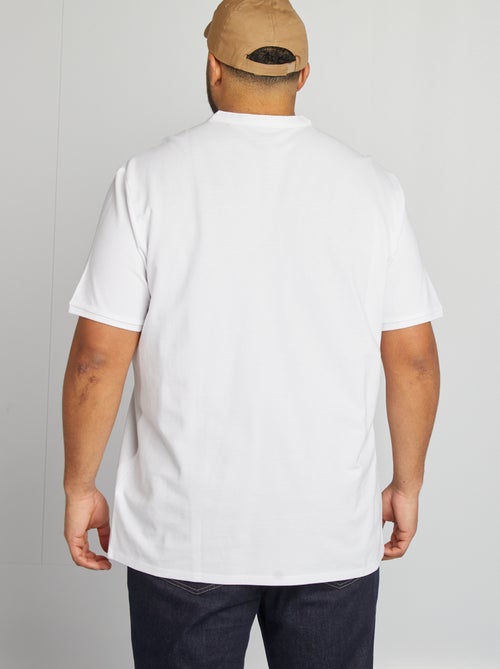 Polo en piqué de coton à col tunisien - Kiabi