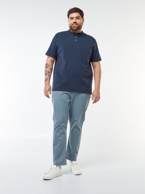 Polo en piqué de coton à col tunisien - Kiabi