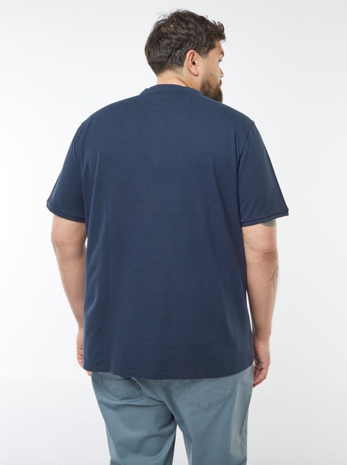 Polo en piqué de coton à col tunisien - Kiabi