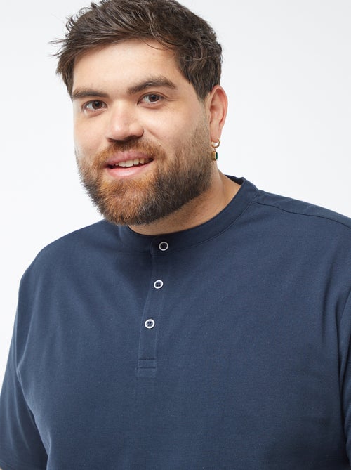 Polo en piqué de coton à col tunisien - Kiabi