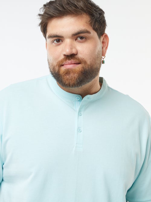 Polo en piqué de coton à col tunisien - Kiabi