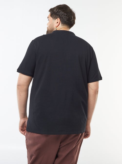 Polo en piqué de coton à col tunisien - Kiabi