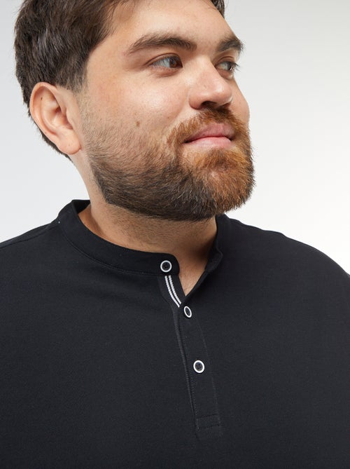 Polo en piqué de coton à col tunisien - Kiabi