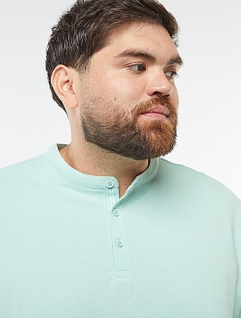 Polo en piqué de coton à col tunisien
