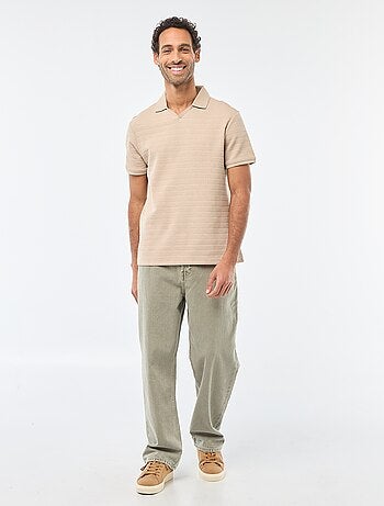 Polo en piqué de coton à manches courtes