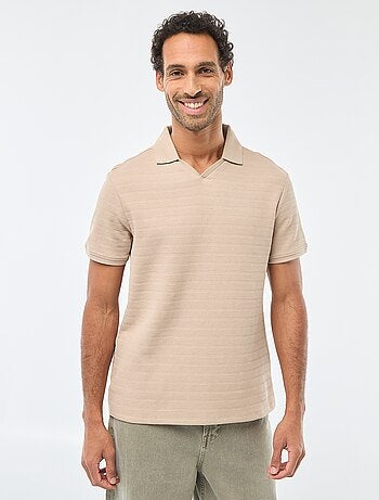 Polo en piqué de coton à manches courtes