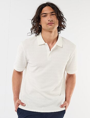 Polo en piqué de coton à manches courtes