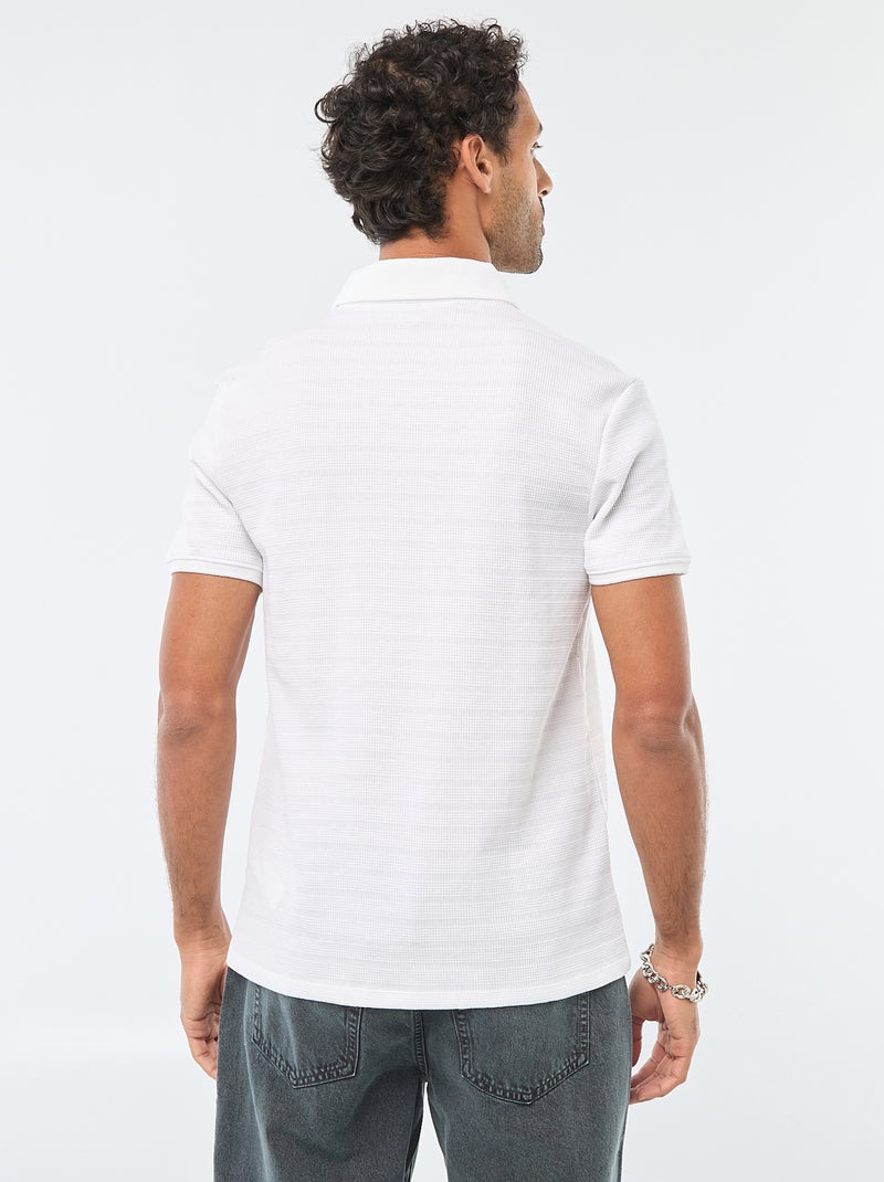 Polo en piqué de coton à manches courtes Blanc - Kiabi