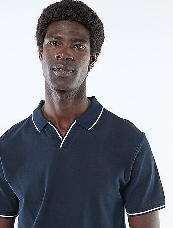 Polo en piqué de coton à manches courtes