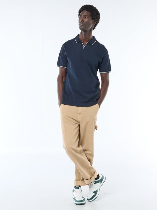 Polo en piqué de coton à manches courtes - Kiabi