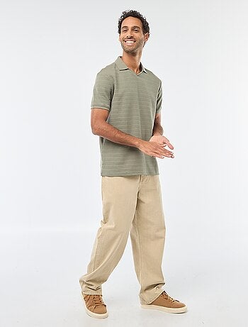 Polo en piqué de coton à manches courtes