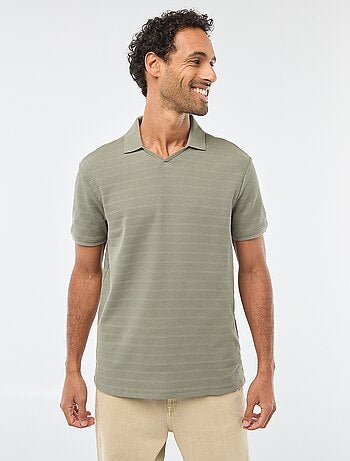 Polo en piqué de coton à manches courtes