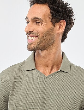 Polo en piqué de coton à manches courtes