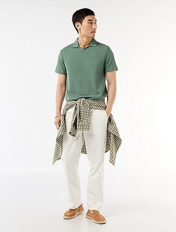 Polo en piqué de coton à manches courtes