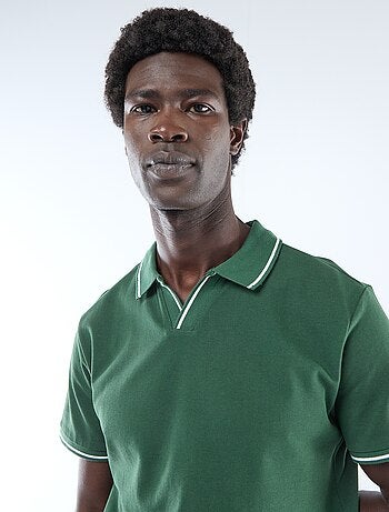 Polo en piqué de coton à manches courtes