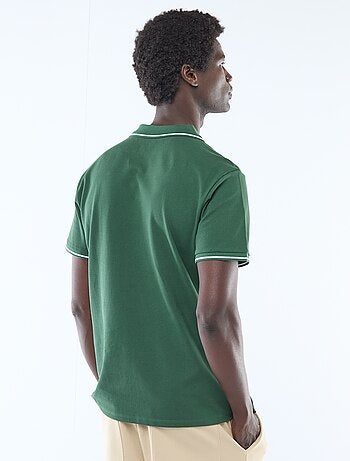 Polo en piqué de coton à manches courtes