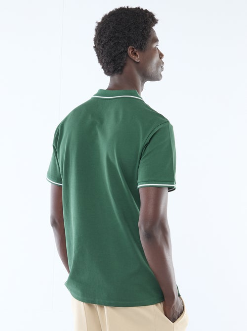 Polo en piqué de coton à manches courtes - Kiabi
