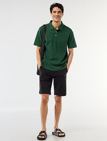 Polo en piqué de coton à manches courtes