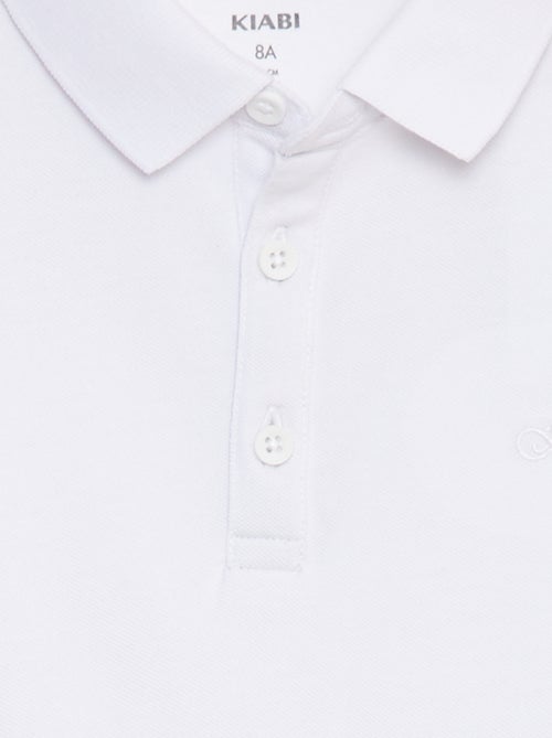 Polo en piqué de coton à manches longues - Kiabi