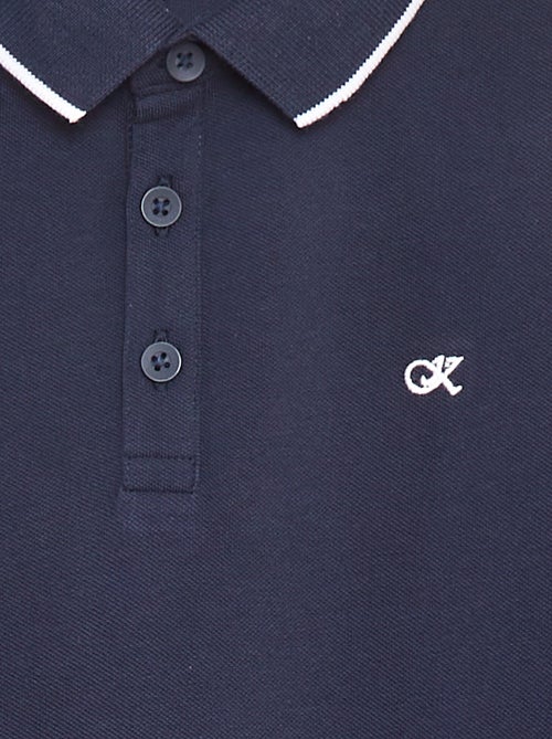 Polo en piqué de coton à manches longues - Kiabi