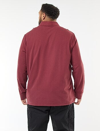Polo en piqué de coton à manches longues