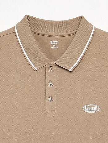 Polo en piqué de coton avec broderie à la poitrine