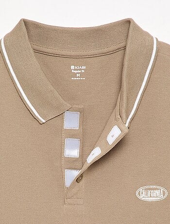 Polo en piqué de coton avec broderie à la poitrine