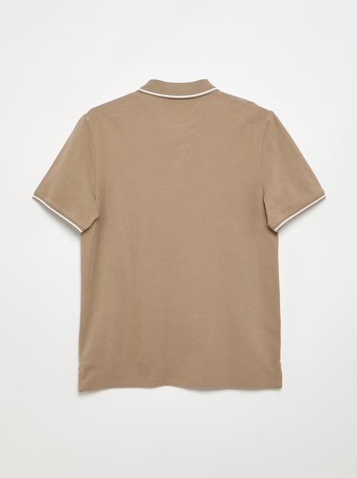 Polo en piqué de coton avec broderie à la poitrine - Kiabi