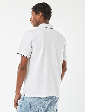 Polo en piqué de coton avec broderie à la poitrine