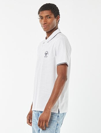 Polo en piqué de coton avec broderie à la poitrine