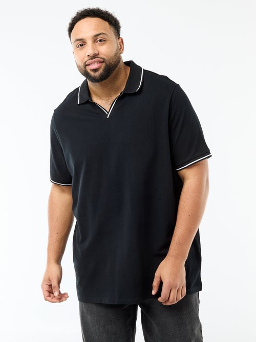 Polo en piqué de coton avec col polo sans boutons - Kiabi