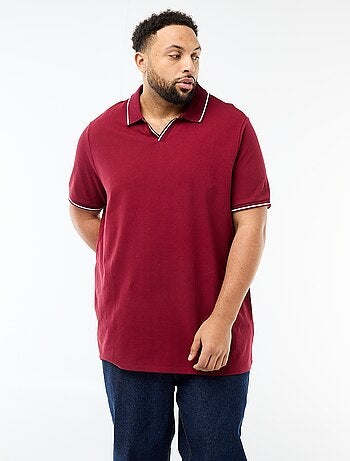 Polo en piqué de coton avec col polo sans boutons