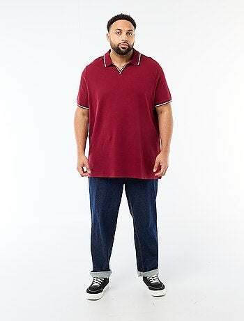 Polo en piqué de coton avec col polo sans boutons