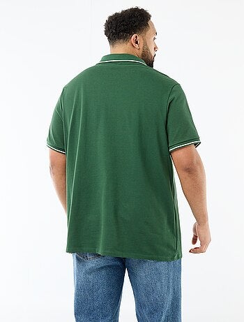 Polo en piqué de coton avec col polo sans boutons