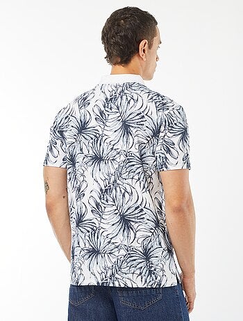 Polo en piqué de coton avec imprimé