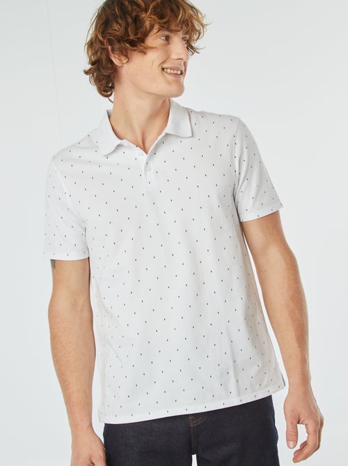 Polo en piqué de coton avec imprimé - Kiabi