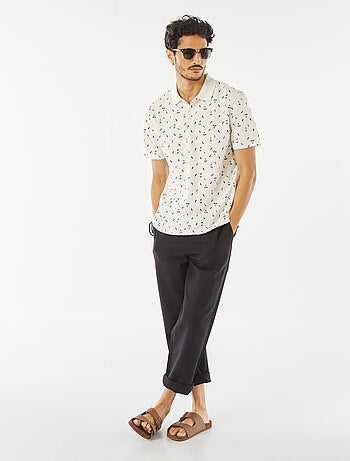 Polo en piqué de coton avec imprimé