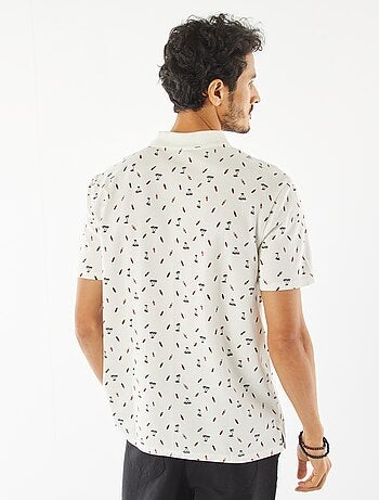 Polo en piqué de coton avec imprimé