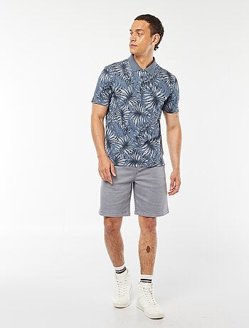 Polo en piqué de coton avec imprimé