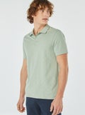 Polo en piqué de coton avec imprimé VERT - Kiabi