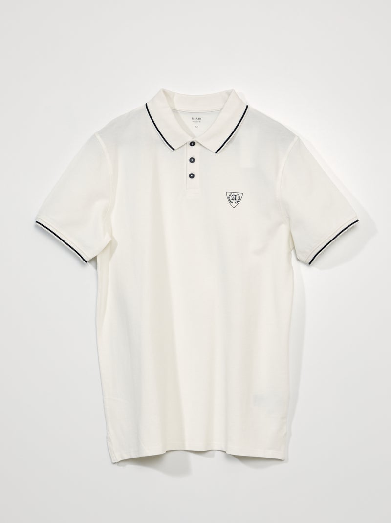 Polo en piqué de coton Blanc - Kiabi