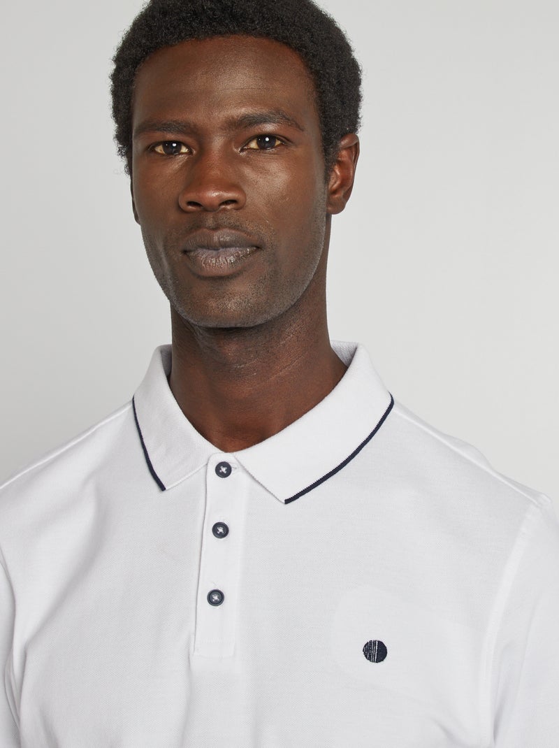 Polo en piqué  de coton Blanc - Kiabi