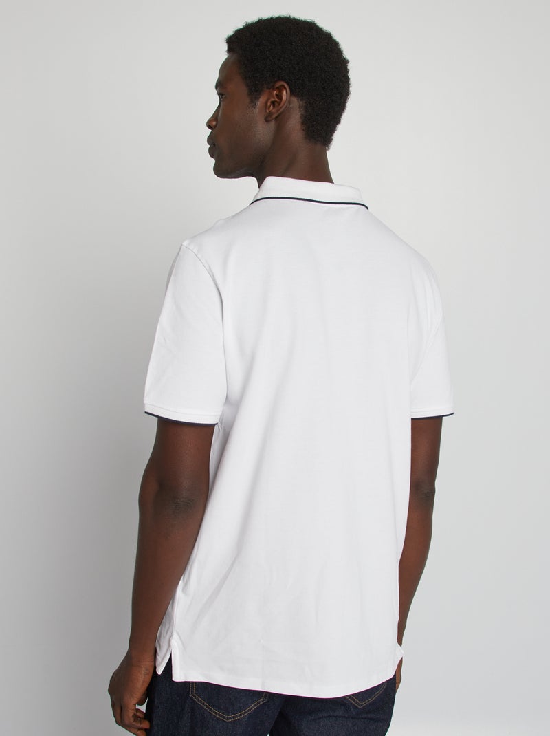 Polo en piqué  de coton Blanc - Kiabi