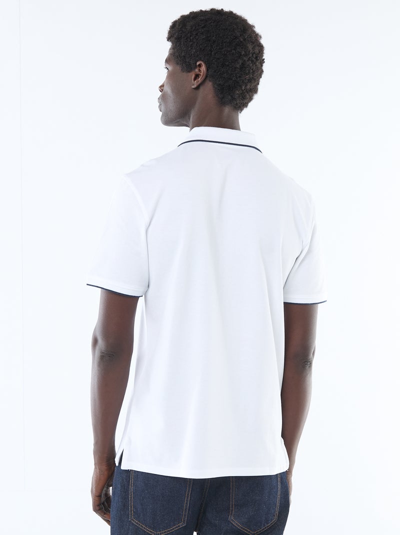 Polo en piqué  de coton Blanc - Kiabi