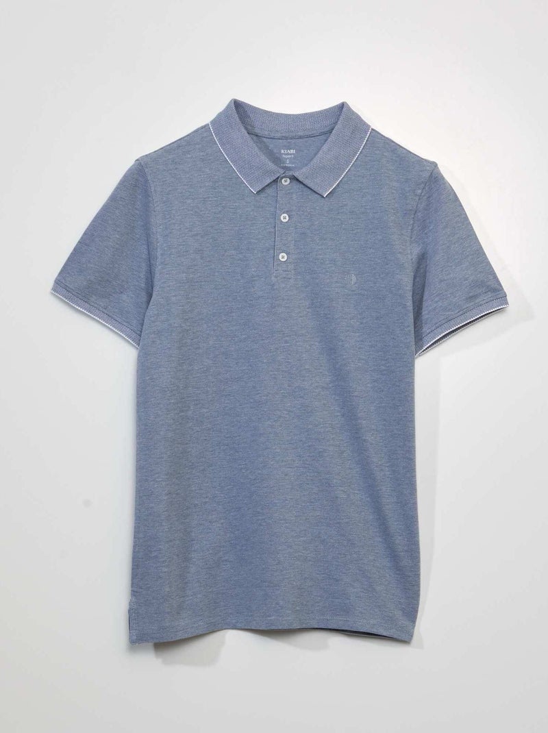 Polo en piqué de coton Bleu - Kiabi