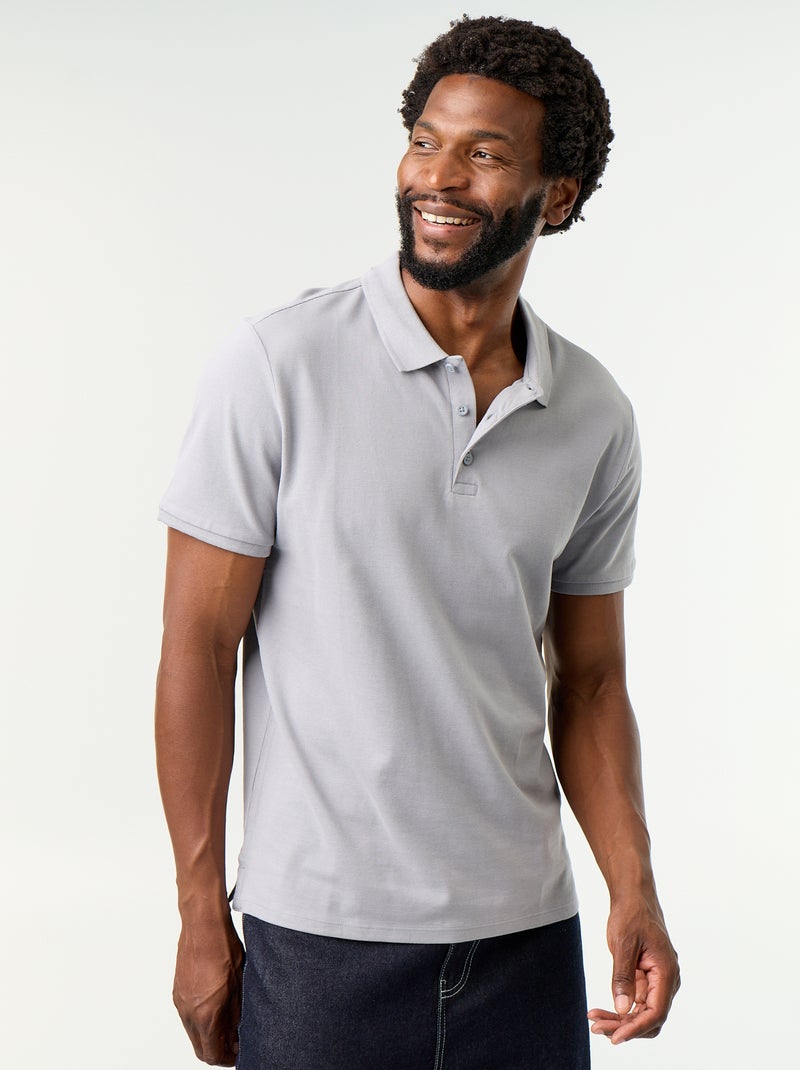 Polo en piqué de coton Bleu - Kiabi