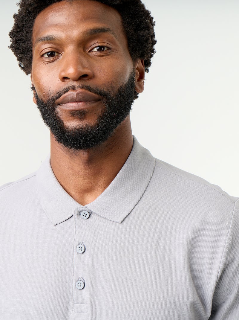 Polo en piqué de coton Bleu - Kiabi