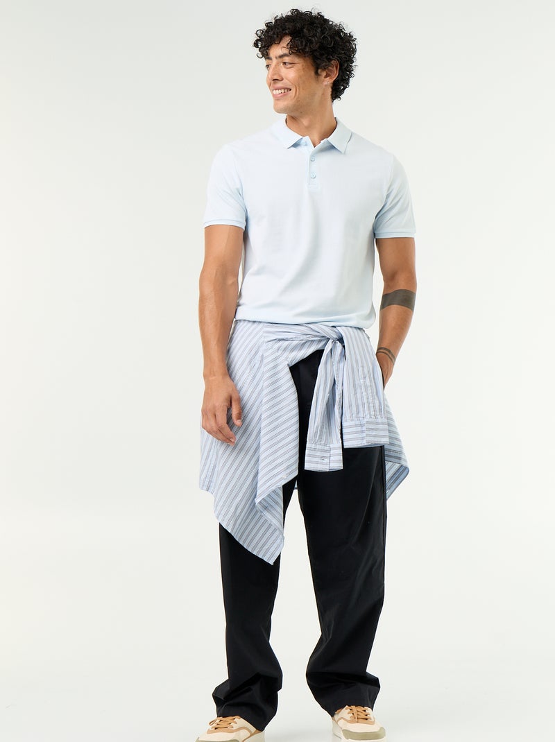 Polo en piqué de coton Bleu - Kiabi