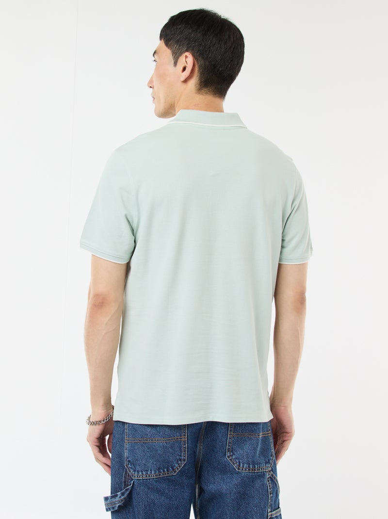 Polo en piqué  de coton Bleu - Kiabi
